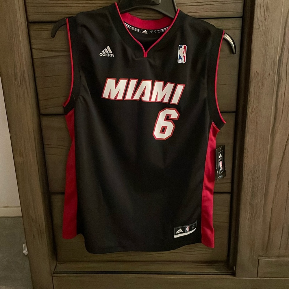 NWT Youth L Lebron James Miami Heat Jersey